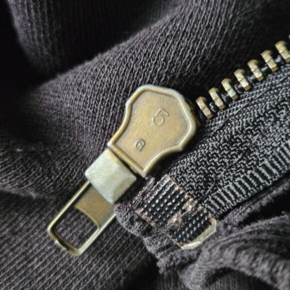 Vtg Converse All Star Sz XXL Black Full Zip Hoodie Cotton Distressed Sweatshirt - Picture 12 of 16